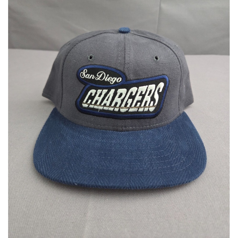 Vintage San Diego Chargers Hat Mens Snapback Gray Blue Wool NFL Cap 90s New Era